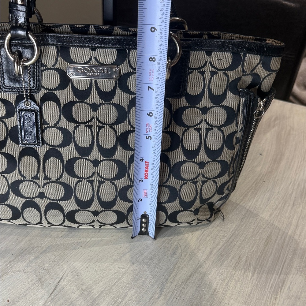 Coach Black and Tan Signature Tote - Picture 11 of 13